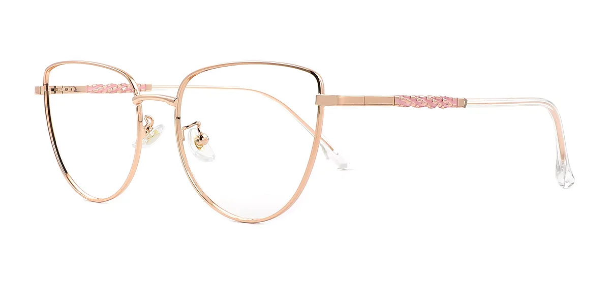 Pink Cateye Simple Classic Spring Hinges Eyeglasses | WhereLight