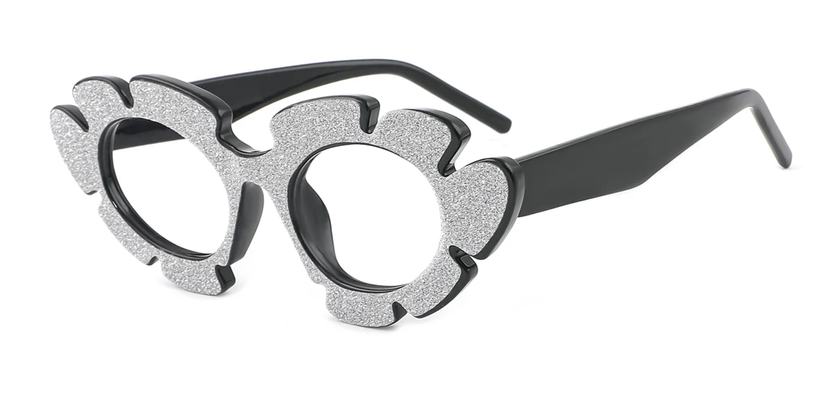 Black Cateye Geometric Irregular Unique Gorgeous  Eyeglasses | WhereLight