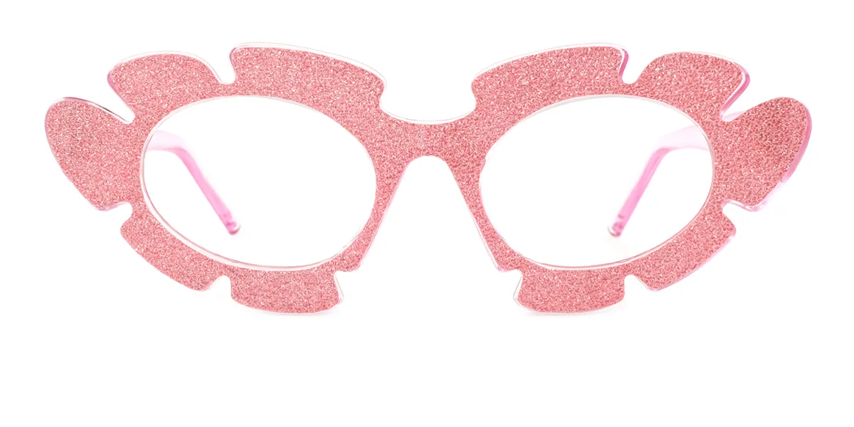 Pink Cateye Geometric Irregular Unique Gorgeous  Eyeglasses | WhereLight