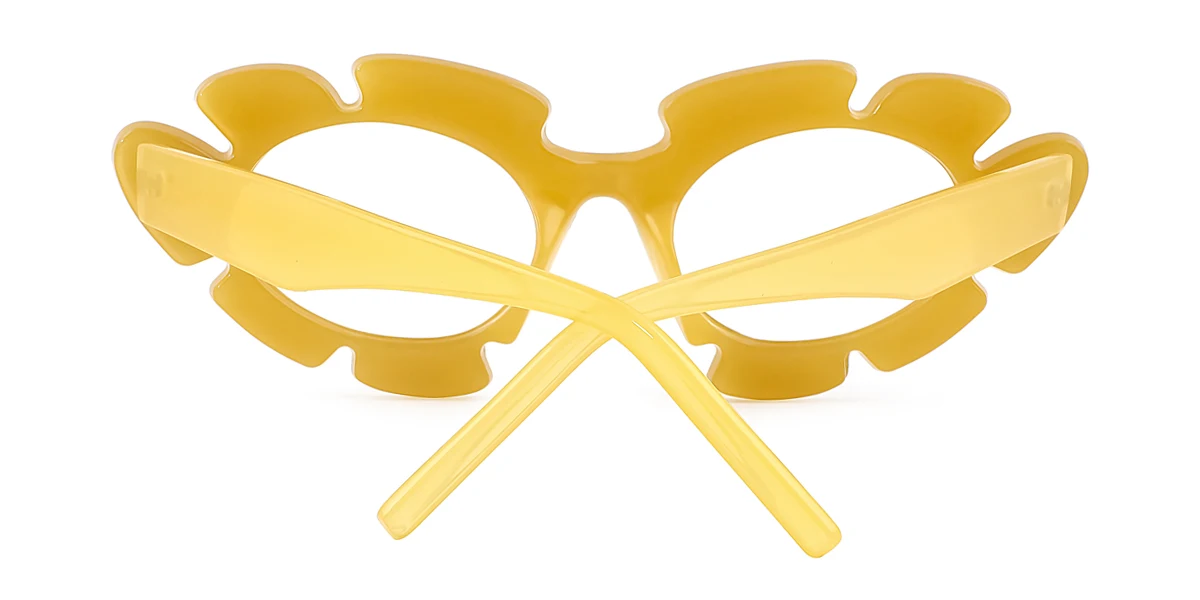 Yellow Cateye Geometric Irregular Unique Gorgeous  Eyeglasses | WhereLight