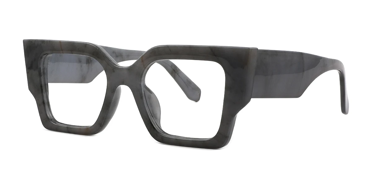 Grey Rectangle Simple Custom Engraving Eyeglasses | WhereLight