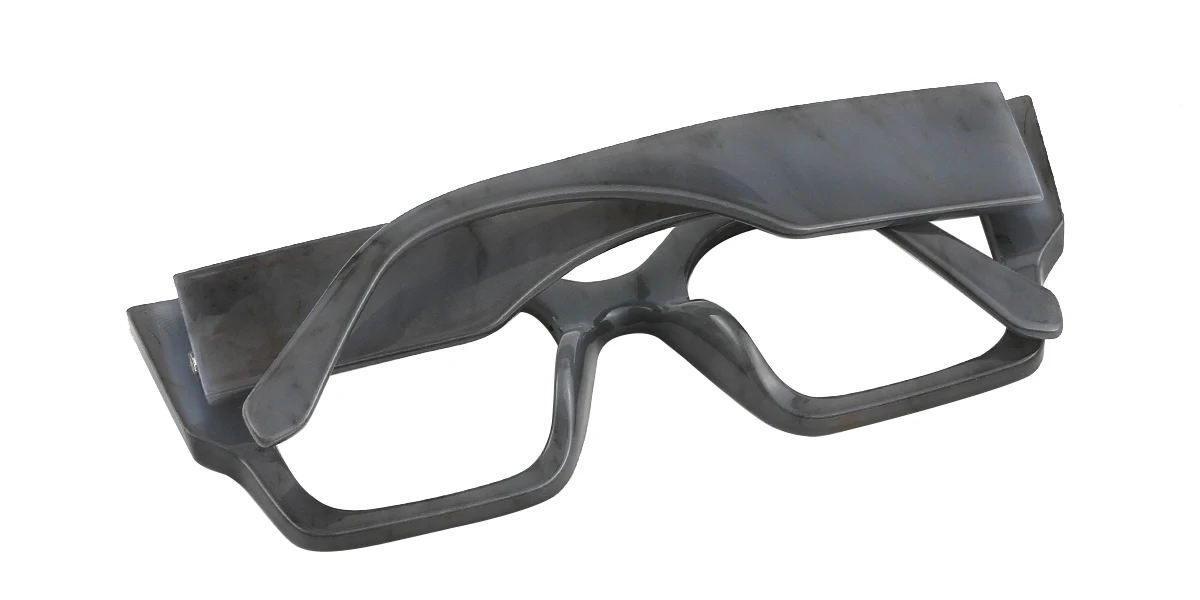 Grey Rectangle Simple Custom Engraving Eyeglasses | WhereLight