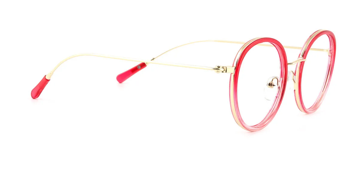 Red Round Retro Super Light Eyeglasses | WhereLight