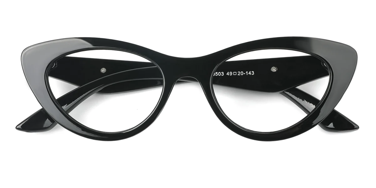 Black Cateye Gorgeous Custom Engraving Eyeglasses | WhereLight