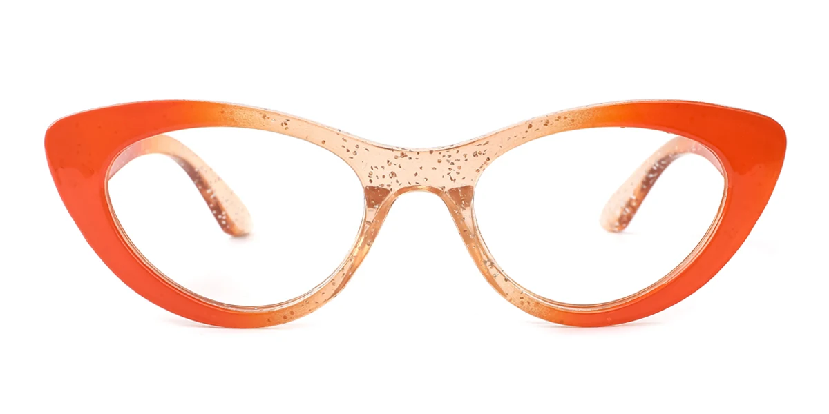 Orange Cateye Gorgeous Custom Engraving Eyeglasses | WhereLight
