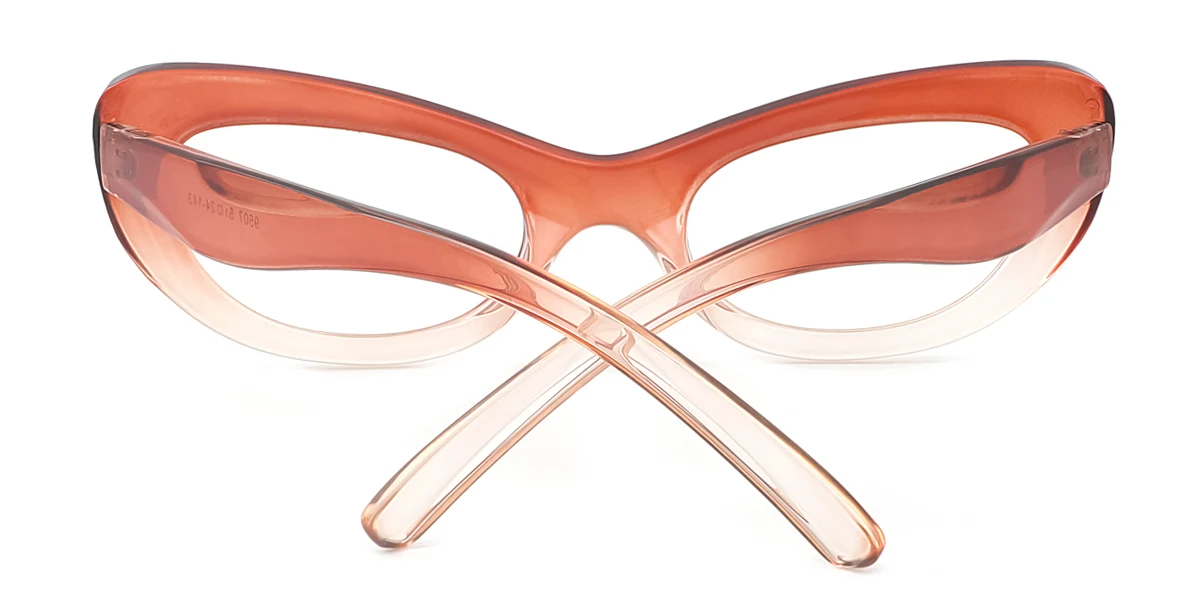 Brown Cateye Oval Gorgeous Custom Engraving Eyeglasses | WhereLight