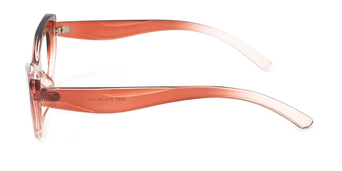 Brown Cateye Oval Gorgeous Custom Engraving Eyeglasses | WhereLight