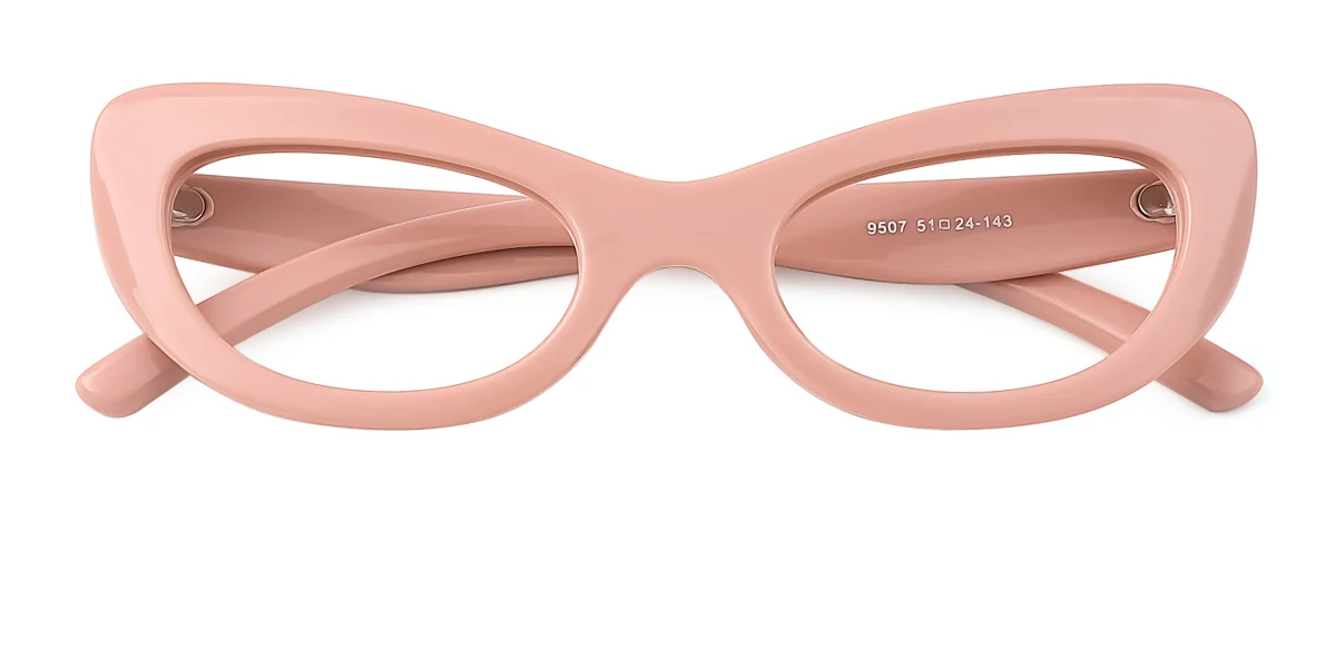 Pink Cateye Oval Gorgeous Custom Engraving Eyeglasses | WhereLight