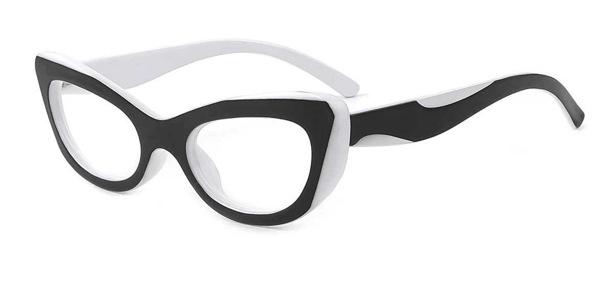 White Cateye Oval Gorgeous Custom Engraving Eyeglasses | WhereLight