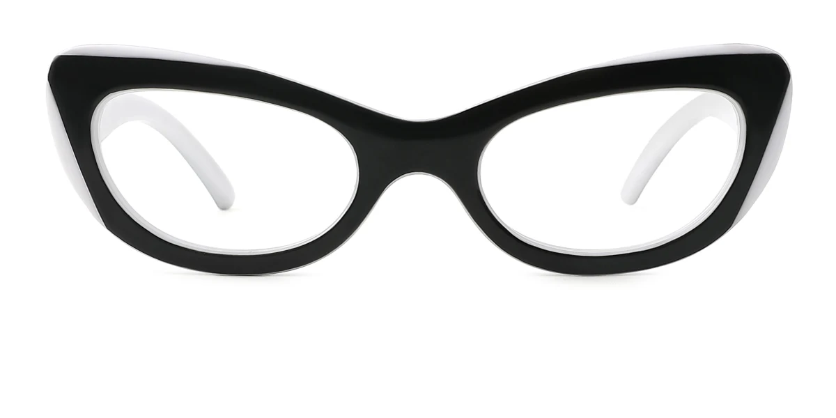 White Cateye Oval Gorgeous Custom Engraving Eyeglasses | WhereLight