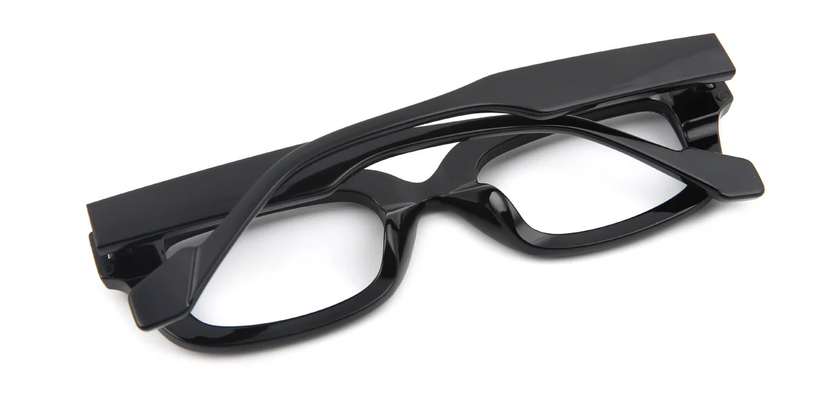 Black Rectangle Retro Unique Custom Engraving Eyeglasses | WhereLight