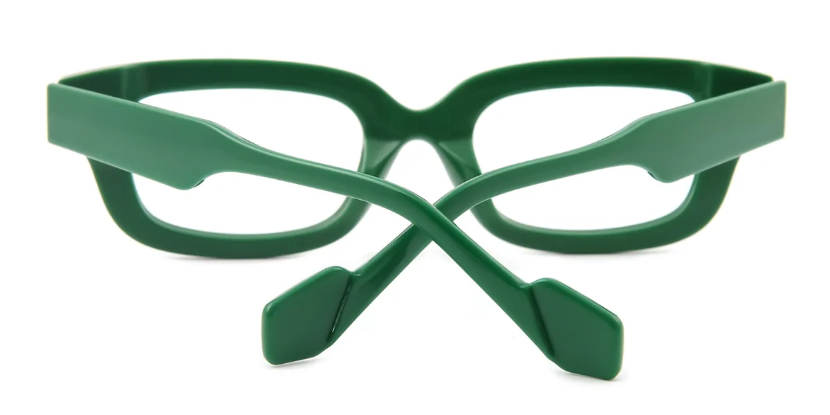 Green Rectangle Retro Unique Custom Engraving Eyeglasses | WhereLight