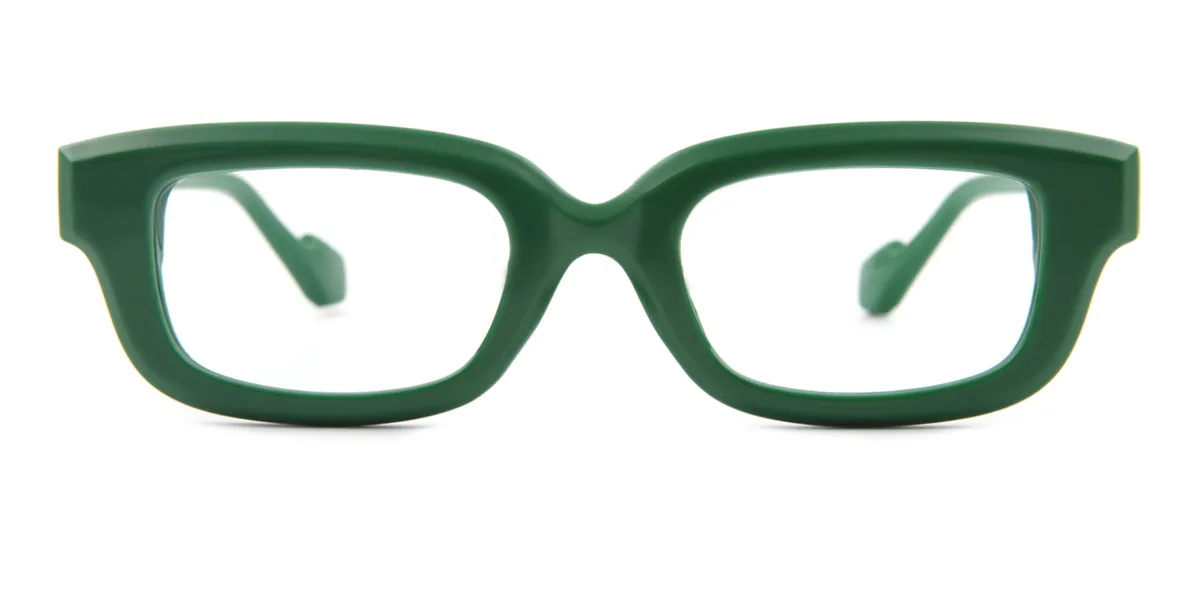 Green Rectangle Retro Unique Custom Engraving Eyeglasses | WhereLight