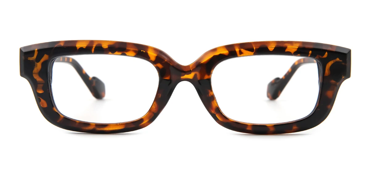 Tortoiseshell Rectangle Retro Unique Custom Engraving Eyeglasses | WhereLight