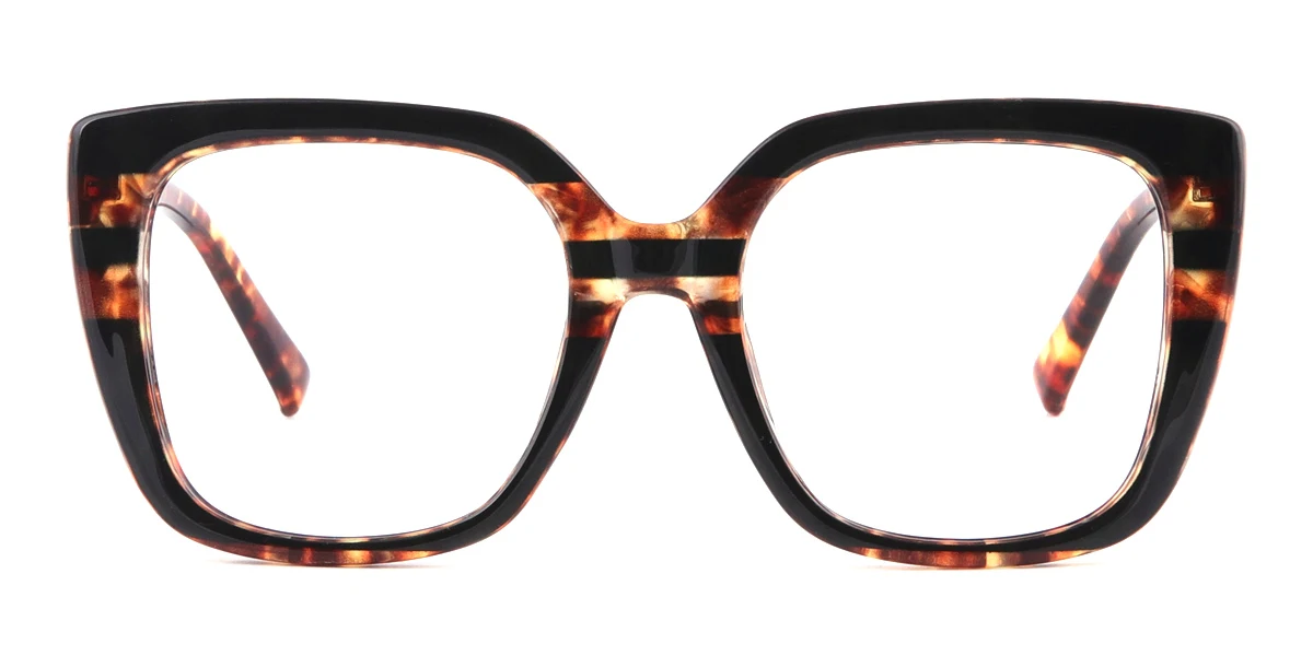 Tortoiseshell Geometric Classic Floral Acetate Spring Hinges Custom Engraving Eyeglasses | WhereLight