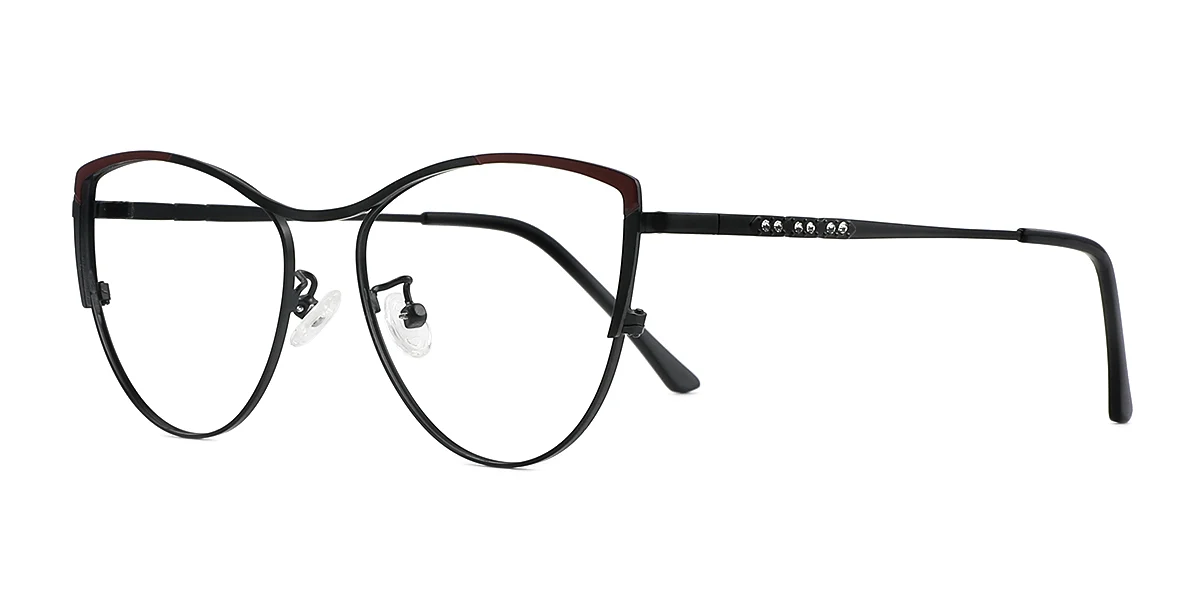 Black Cateye Simple Classic  Eyeglasses | WhereLight