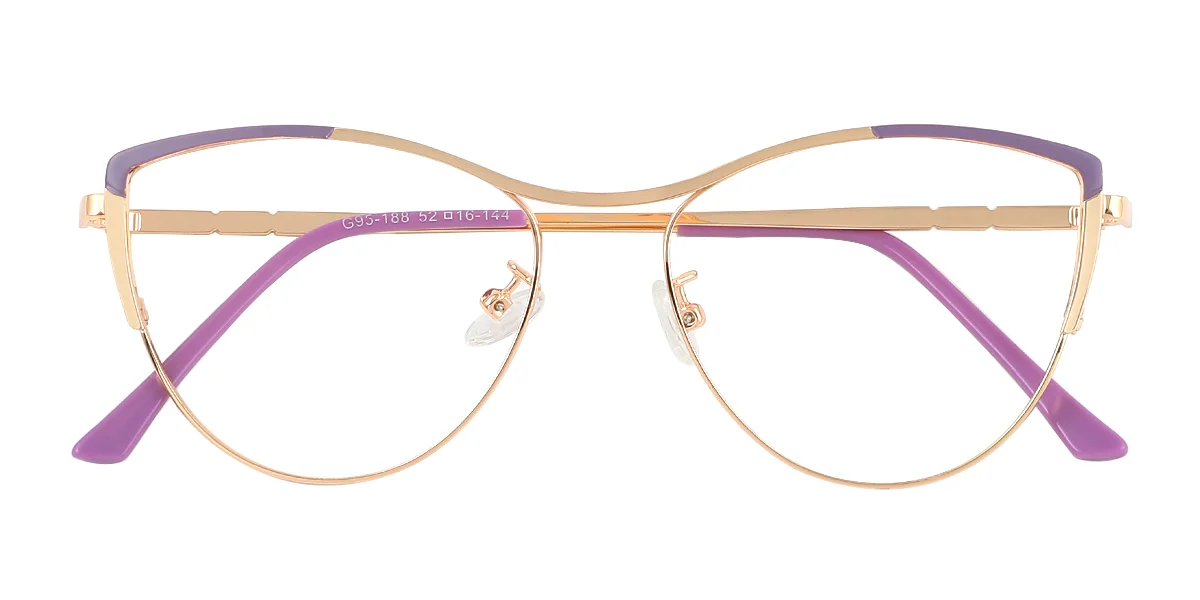 Purple Cateye Simple Classic  Eyeglasses | WhereLight