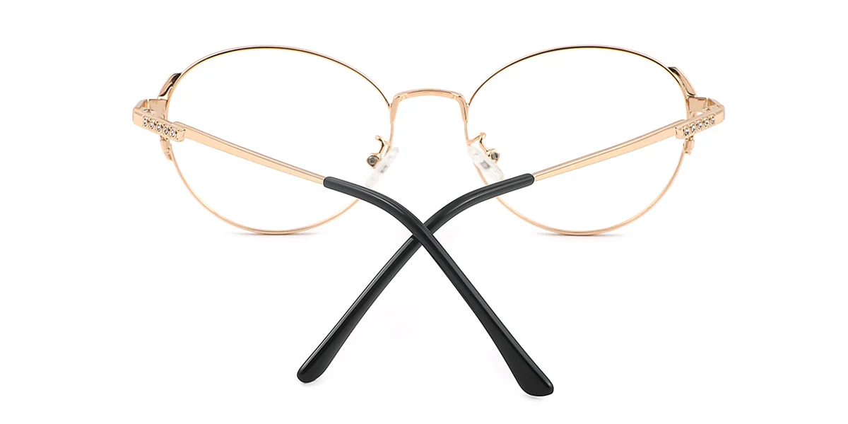 Gold Oval Unique Gorgeous  Eyeglasses | WhereLight
