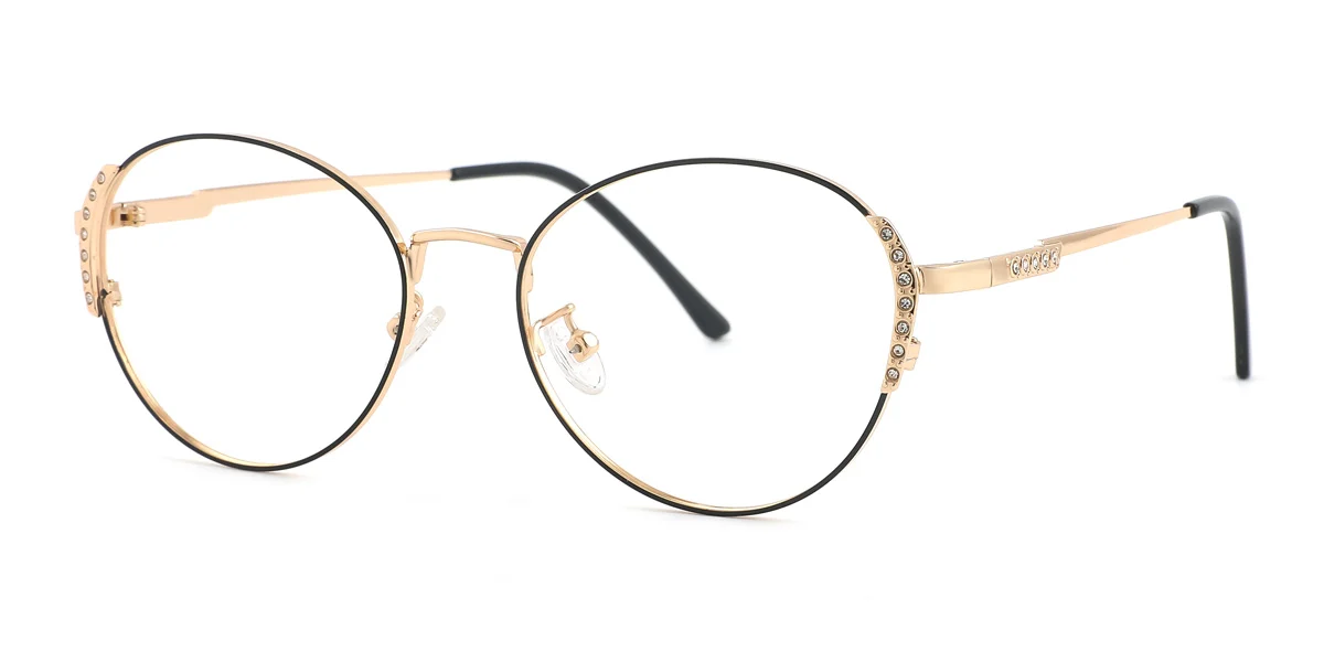 Gold Oval Unique Gorgeous  Eyeglasses | WhereLight