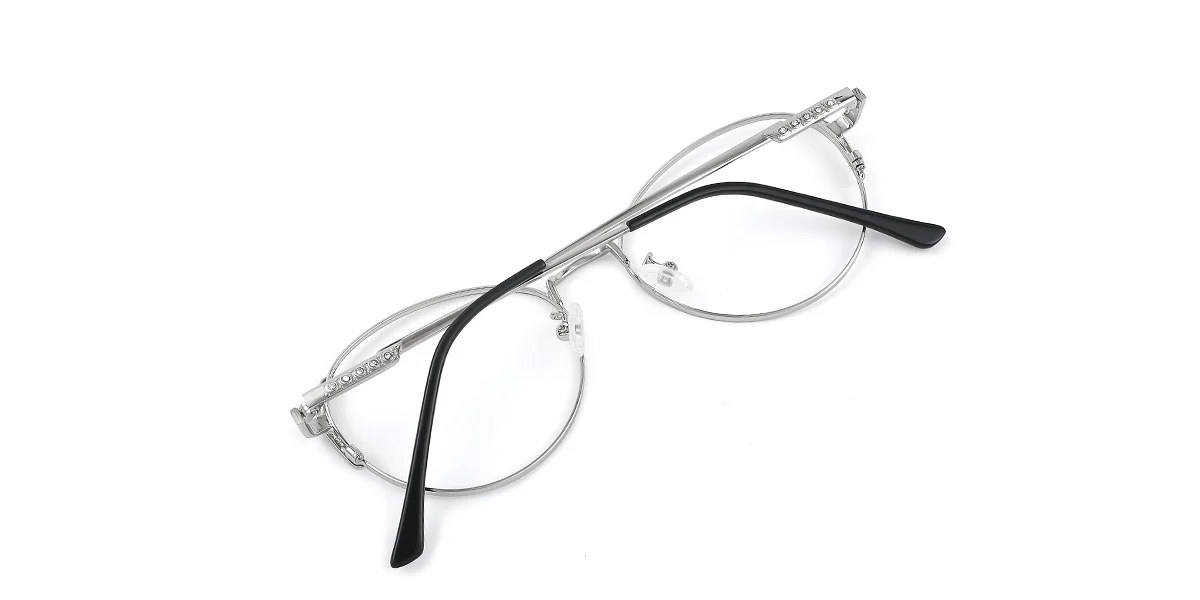 Silver Oval Unique Gorgeous  Eyeglasses | WhereLight