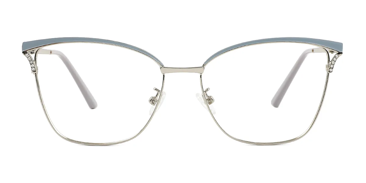 Grey Cateye Simple Classic Rhinestone  Eyeglasses | WhereLight