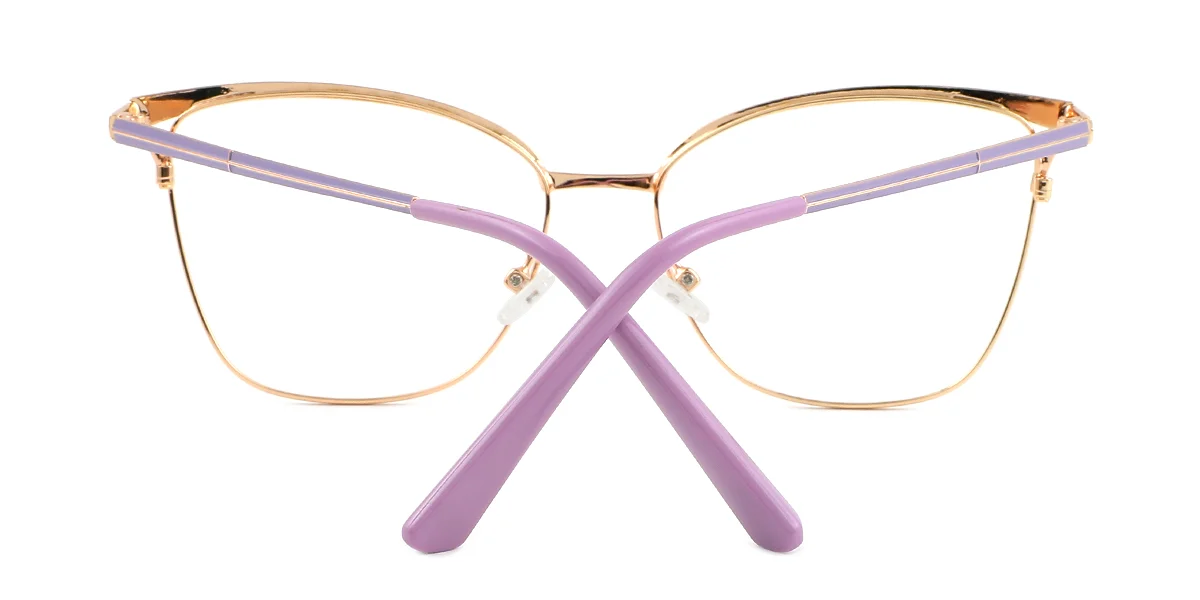 Purple Cateye Simple Classic Rhinestone  Eyeglasses | WhereLight