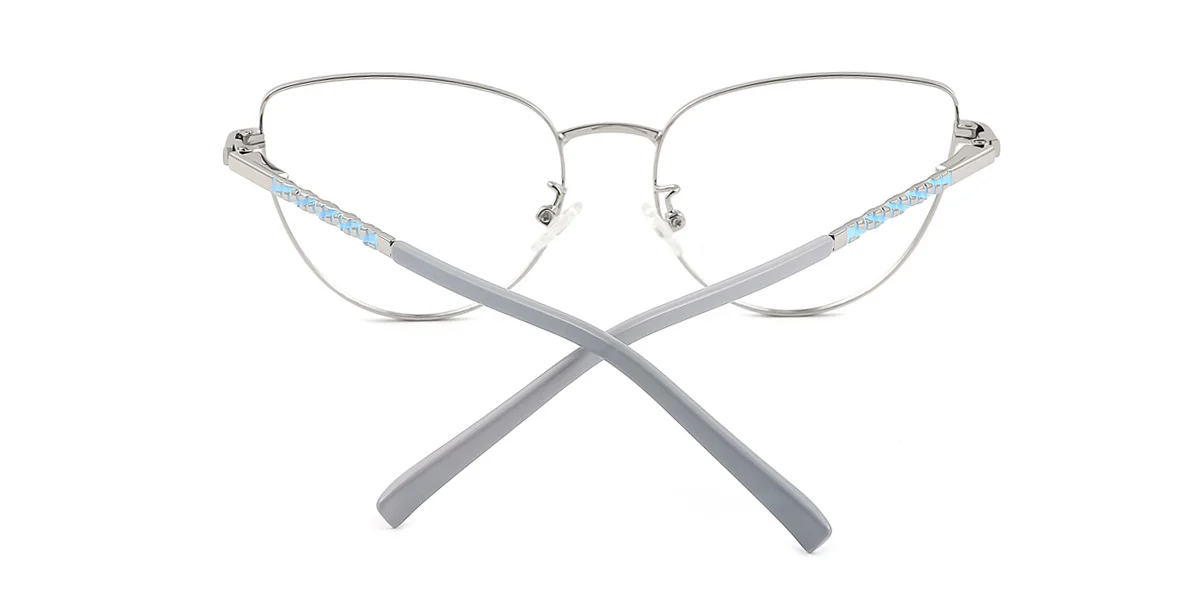 Blue Cateye Unique Gorgeous Spring Hinges Eyeglasses | WhereLight