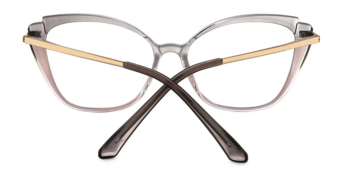 Grey Cateye Irregular Retro Unique Spring Hinges Eyeglasses | WhereLight