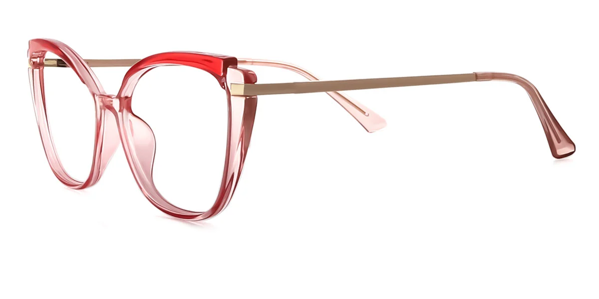 Pink Cateye Irregular Retro Unique Spring Hinges Eyeglasses | WhereLight