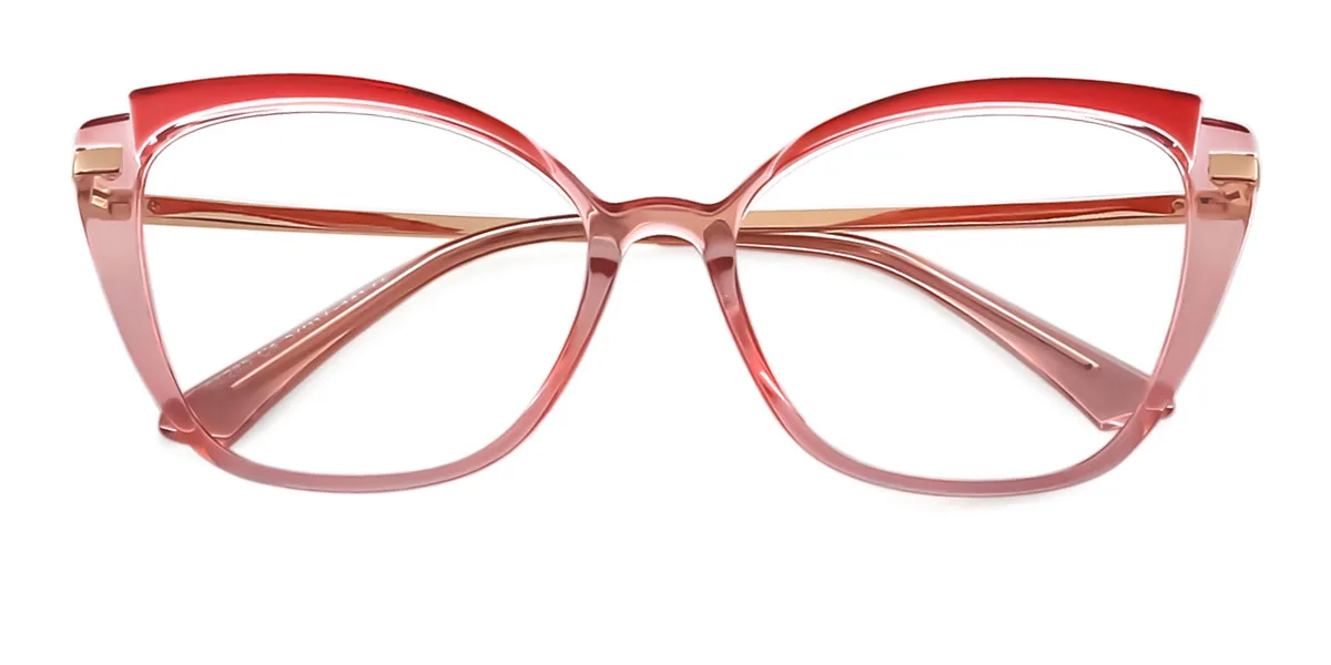 Pink Cateye Irregular Retro Unique Spring Hinges Eyeglasses | WhereLight