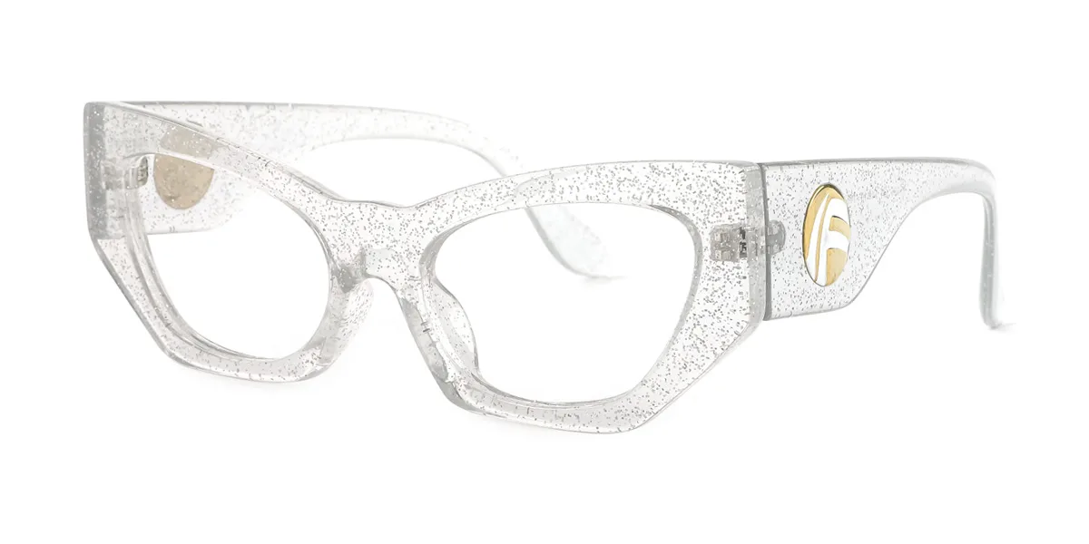 Clear Cateye Unique Gorgeous Custom Engraving Eyeglasses | WhereLight