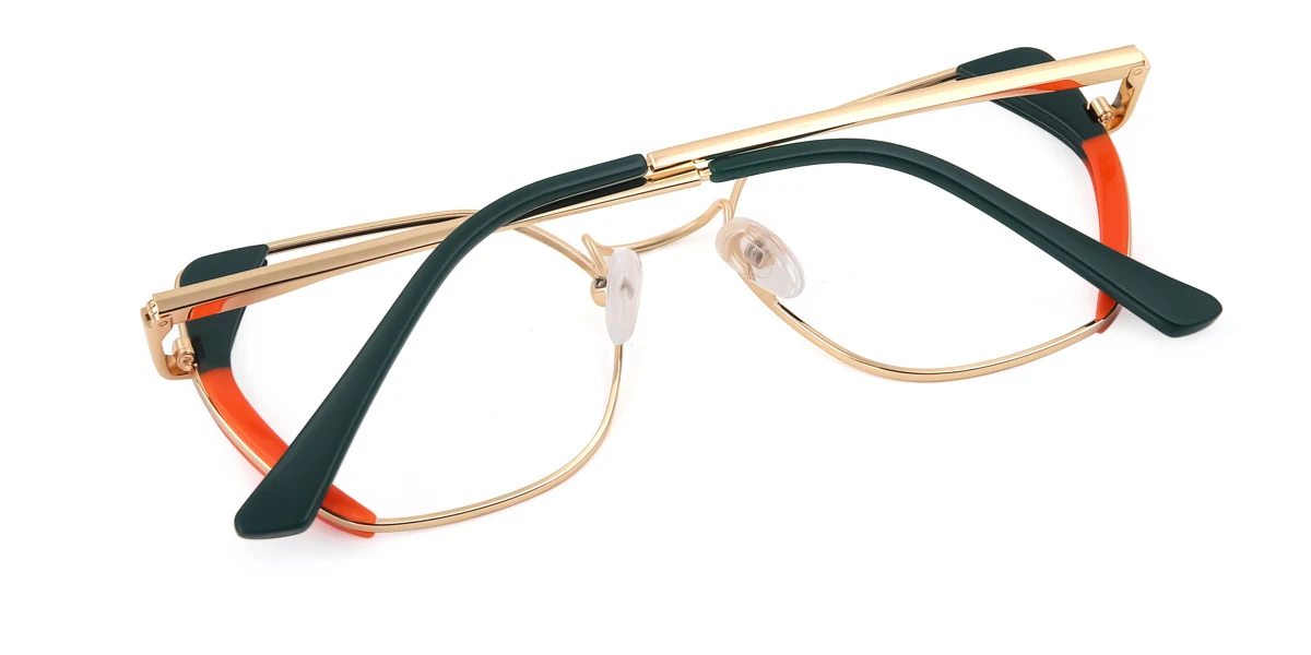 Green Cateye Geometric Unique Gorgeous  Eyeglasses | WhereLight