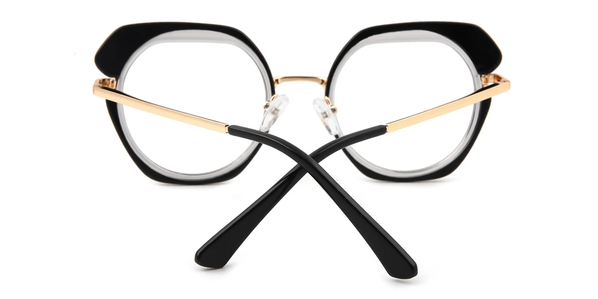 Black Cateye Geometric Unique Gorgeous  Eyeglasses | WhereLight