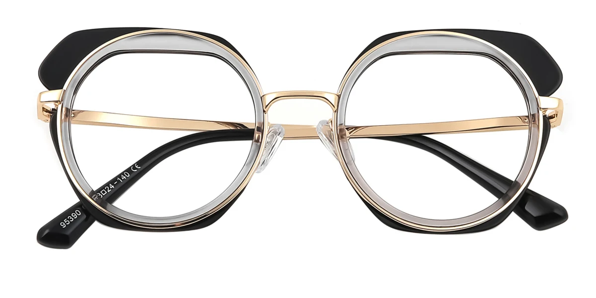 Black Cateye Geometric Unique Gorgeous  Eyeglasses | WhereLight