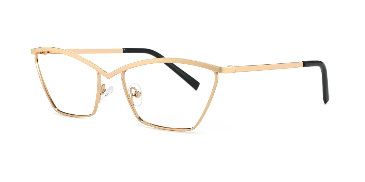 Gold Cateye Unique  Eyeglasses | WhereLight