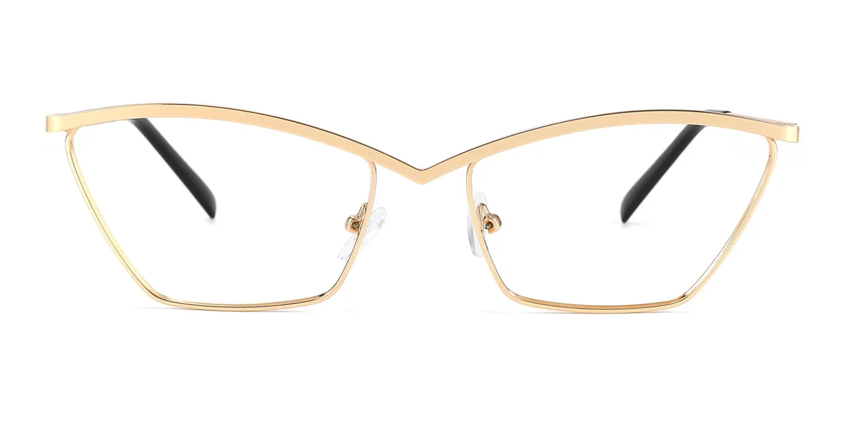 Gold Cateye Unique  Eyeglasses | WhereLight