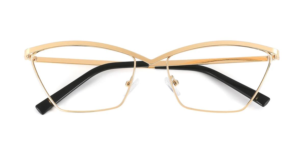 Gold Cateye Unique  Eyeglasses | WhereLight