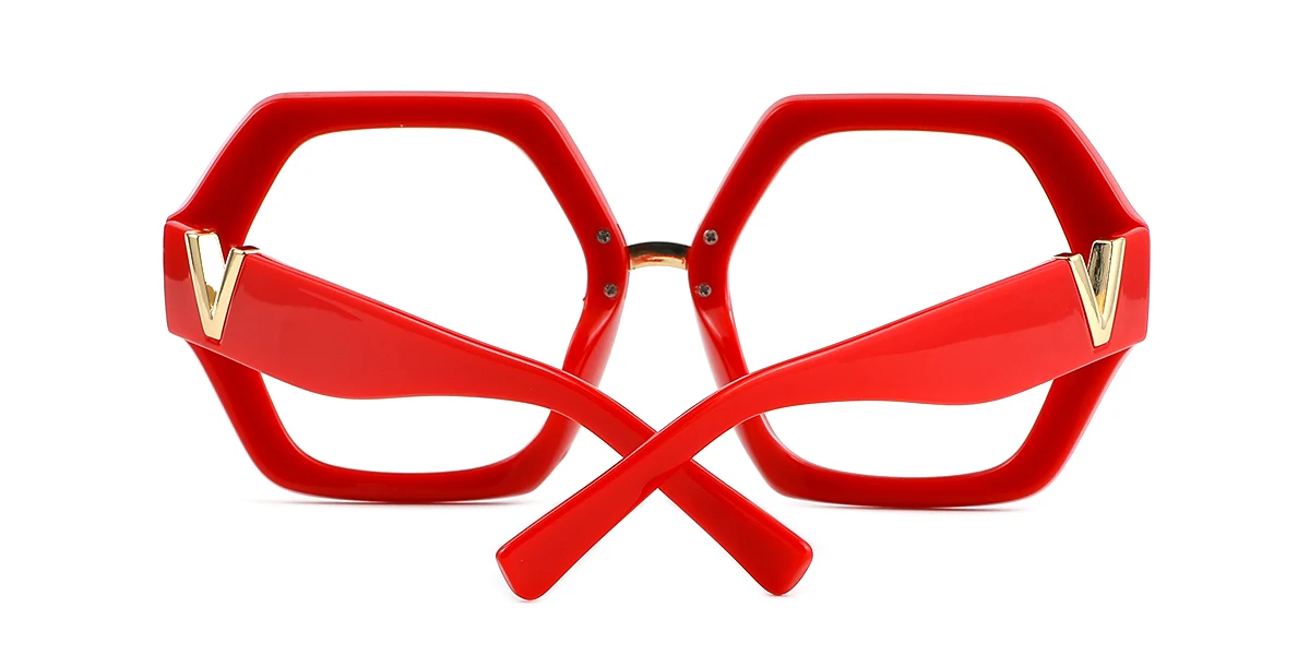 Red Irregular Simple Retro Custom Engraving Eyeglasses | WhereLight