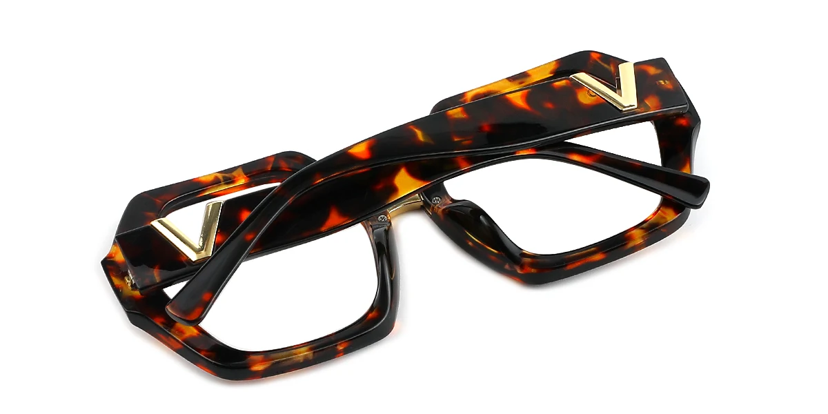 Tortoiseshell Irregular Simple Retro Custom Engraving Eyeglasses | WhereLight