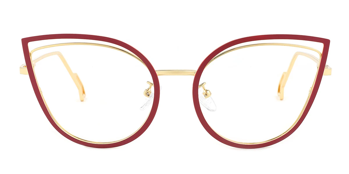 Red Cateye Unique Spring Hinges Eyeglasses | WhereLight