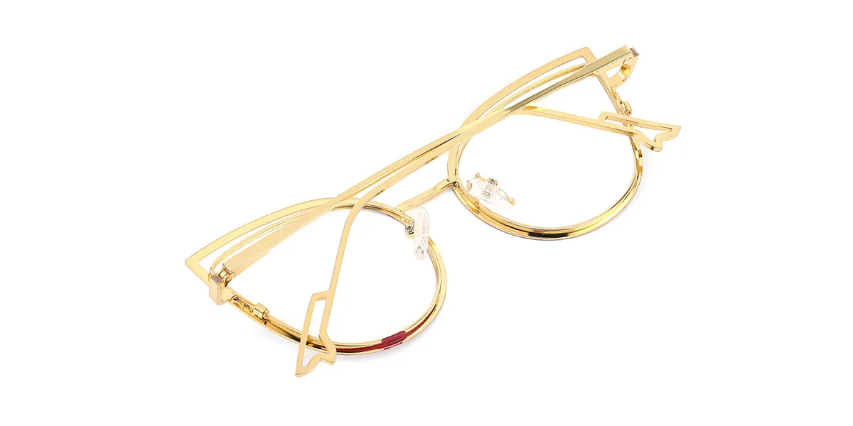 Red Cateye Unique Spring Hinges Eyeglasses | WhereLight