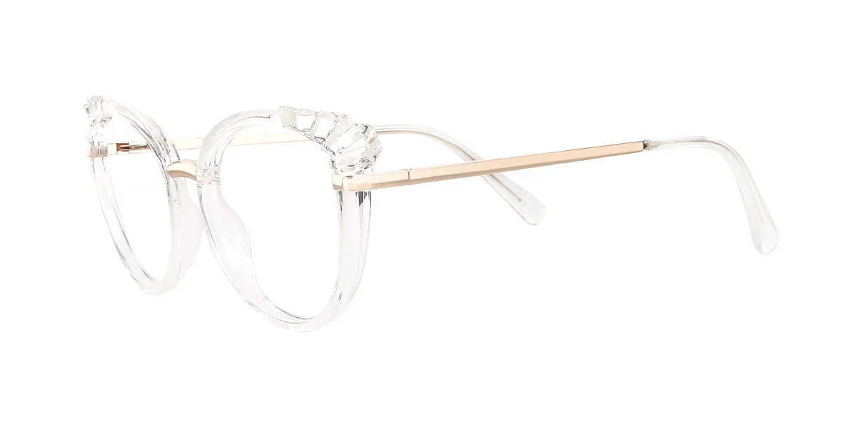 Clear Cateye Unique Spring Hinges Eyeglasses | WhereLight