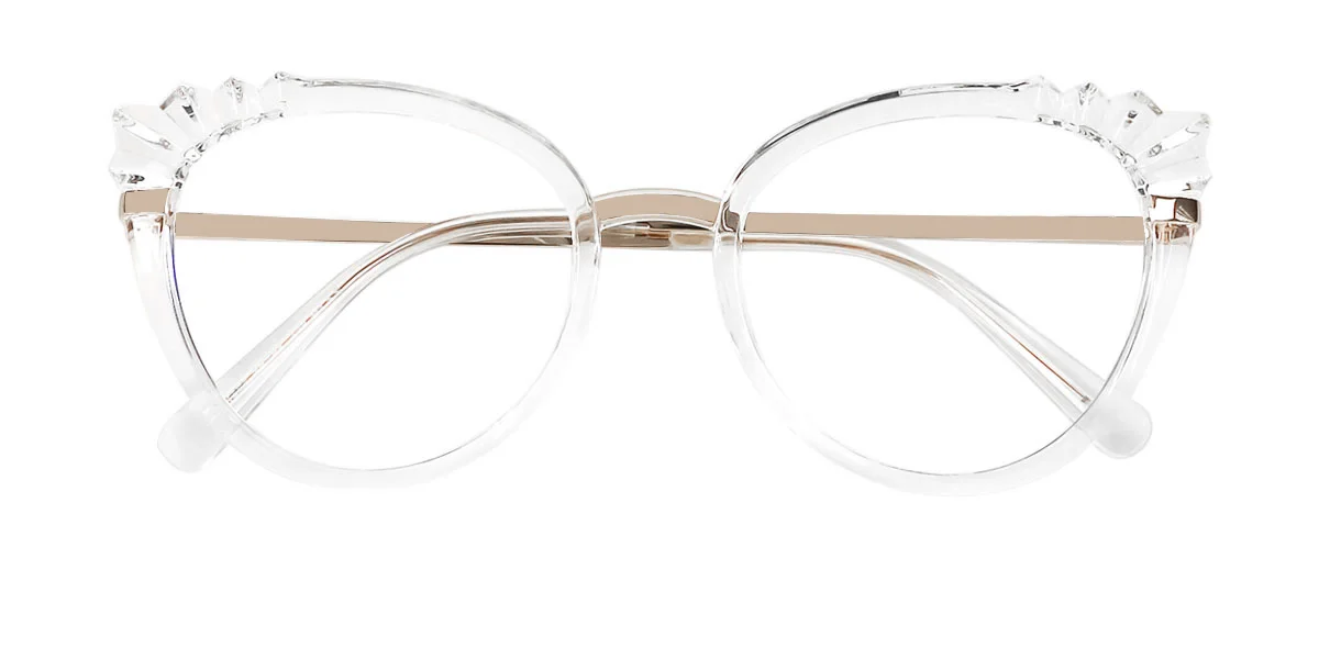 Clear Cateye Unique Spring Hinges Eyeglasses | WhereLight