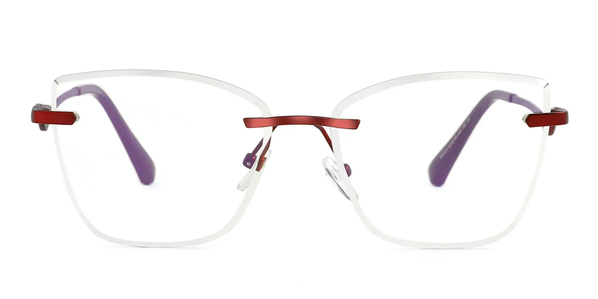 Red Rectangle Simple Classic  Eyeglasses | WhereLight