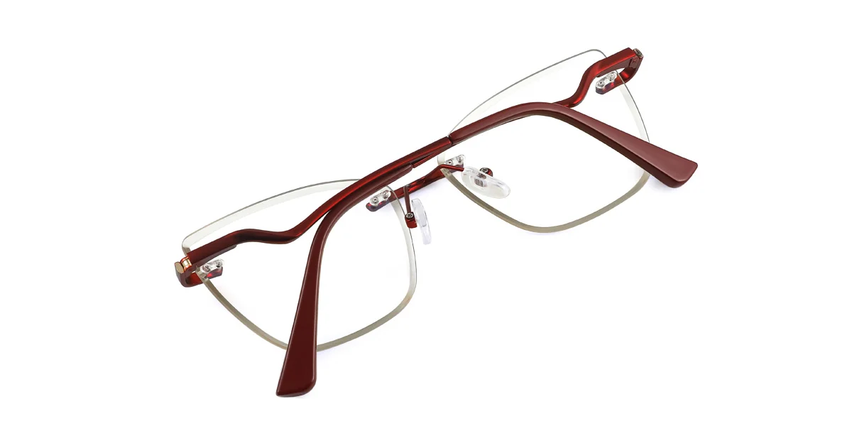 Red Rectangle Simple Classic  Eyeglasses | WhereLight