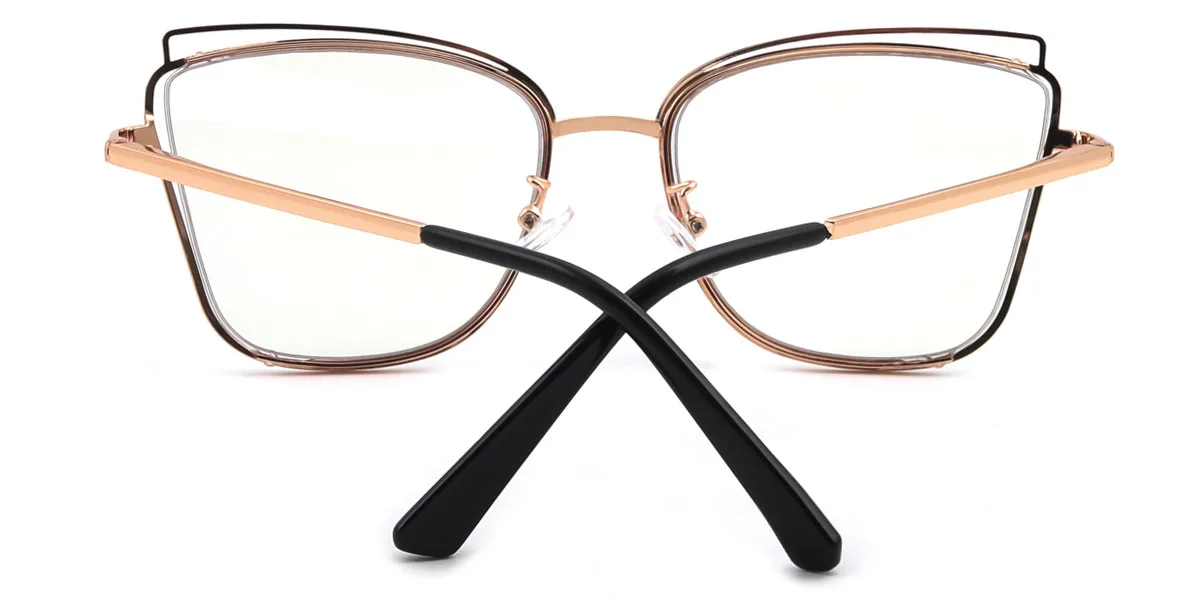 Black Cateye Rectangle Irregular Retro Unique Spring Hinges Eyeglasses | WhereLight