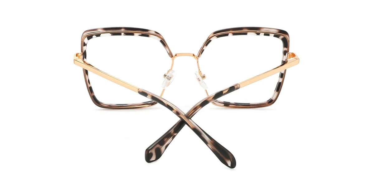 Tortoiseshell Cateye Rectangle Unique Spring Hinges Eyeglasses | WhereLight