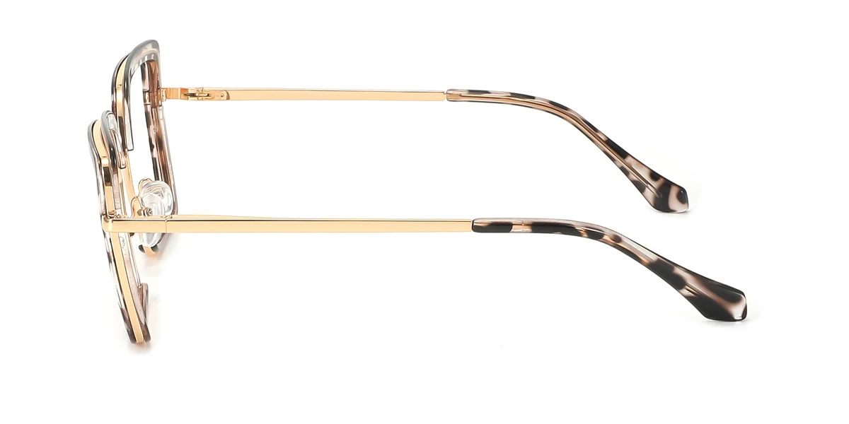 Tortoiseshell Cateye Rectangle Unique Spring Hinges Eyeglasses | WhereLight