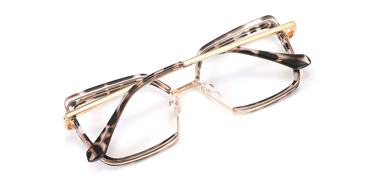 Tortoiseshell Cateye Rectangle Unique Spring Hinges Eyeglasses | WhereLight