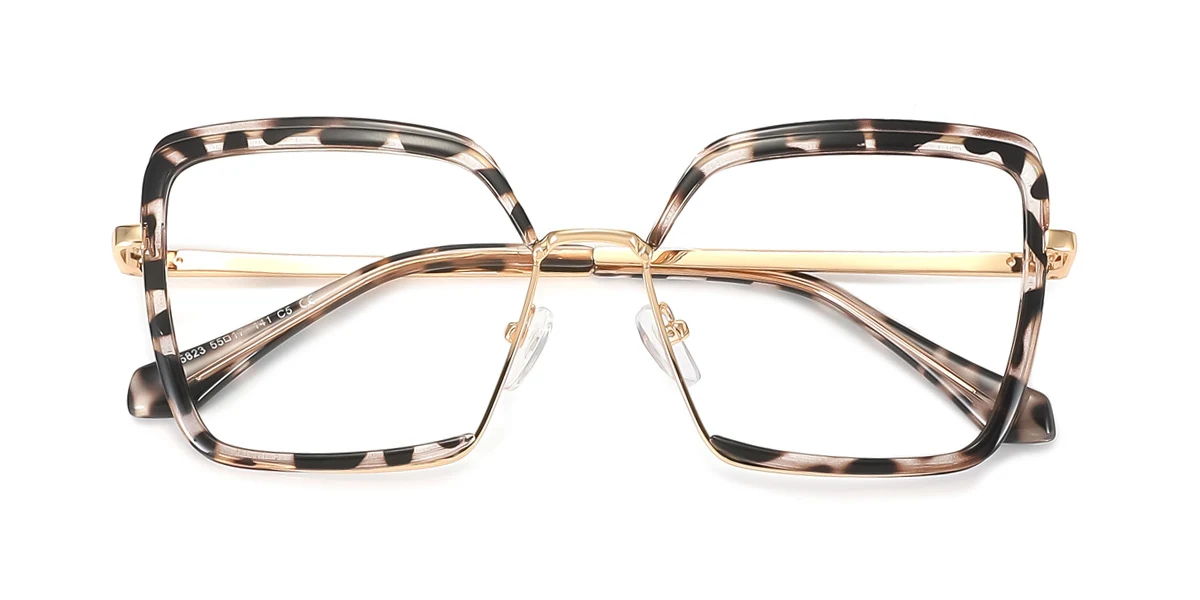 Tortoiseshell Cateye Rectangle Unique Spring Hinges Eyeglasses | WhereLight